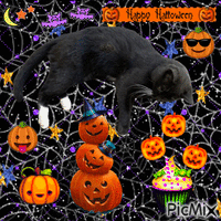 Halloween kitty - GIF animé gratuit