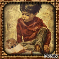 CHILD READING - Бесплатни анимирани ГИФ