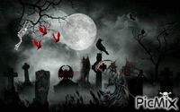 Eerie Graveyard GIF animé