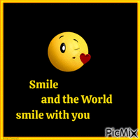 Smile and the World smile with you GIF แบบเคลื่อนไหว