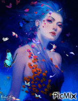 Butterfly lady - Animovaný GIF zadarmo