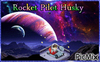 Rocket Pilot Husky - GIF animate gratis