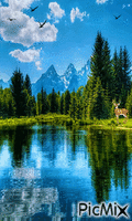 Mountain Lake Animated GIF