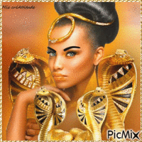 La dame aux serpents - GIF animado gratis