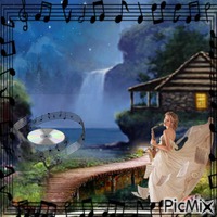Musique au calme la nuit - PNG gratuit