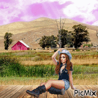 Country girl geanimeerde GIF
