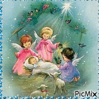 Ange de Noël vintage - GIF animado gratis