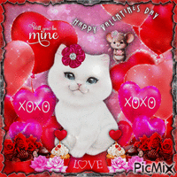 Cat and mouse of Valentine's Day! - Nemokamas animacinis gif