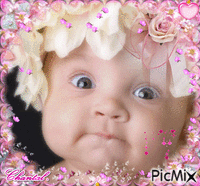 bébé fille rose - GIF animé gratuit