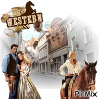 Western Town анимированный гифка