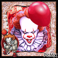 Clown effrayant...🎈🎈🎈 - Animovaný GIF zadarmo