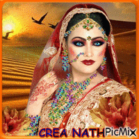 crea nath   beauté indienne dans le desert GIF animado