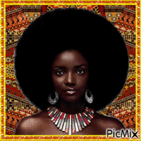 Woman with an afro - GIF animé gratuit