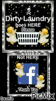 Angels saying:  No Dirty Laundry On Facebook - Free animated GIF