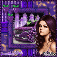 {#}Selena Gomez with Grapes Aesthetic{#} GIF animé