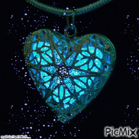 coeur turquoise анимиран GIF