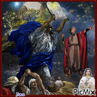 Le buisson ardent de Moïse "les 10 commandements' et l'exode 💙⚡🌺 animovaný GIF