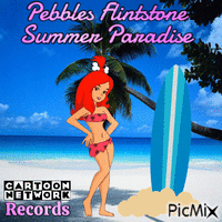Pebbles Flintstone Summer Paradise анимированный гифка