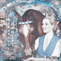 Woman horse vintage