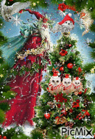 CHRISTMAS FANTASY OWL 1 GIF animé
