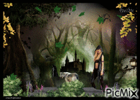 Huntress Stormy Night animuotas GIF