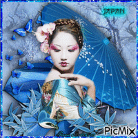 Concours : Geisha bleue - Безплатен анимиран GIF