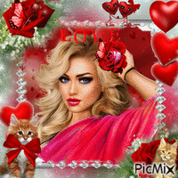 ROSE AND HEARTS - GIF animate gratis