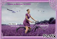 Amour et bonheur en violet animowany gif
