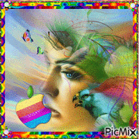 portrait multicolor - Bezmaksas animēts GIF
