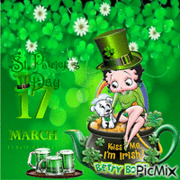 Betty Boop St-Patrick's Day - Ilmainen animoitu GIF