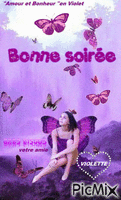 Amour et bonheur en violet - GIF animé gratuit