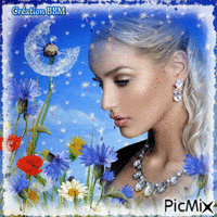 Portrait fleuri par BBM geanimeerde GIF
