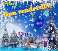La neige - L'hiver & Bon vendredi . анимированный гифка