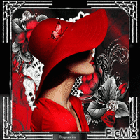 Woman In Red 动画 GIF