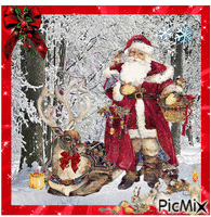 Santa in the fores animált GIF