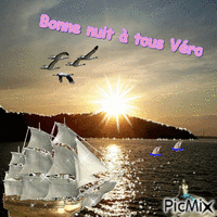 voilier sur l'océan - Бесплатный анимированный гифка