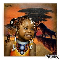 Petite Fille Africaine - GIF animé gratuit