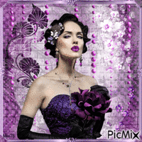Portrait de femme - Fond violet