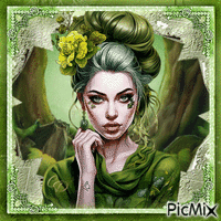 Green Woman - Бесплатни анимирани ГИФ
