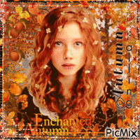 Woman's face in autumn - GIF animé gratuit
