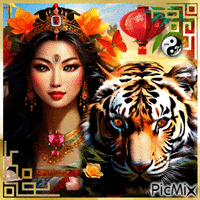 asian tiger - GIF animado grátis