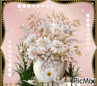 Vaso flores brancas - Бесплатни анимирани ГИФ