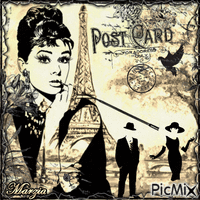 Post card vintage - Gratis animeret GIF