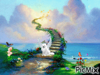 Escada para o céu - GIF animado gratis