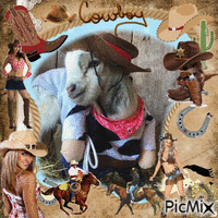 la petite chèvres cowboy - Бесплатный анимированный гифка