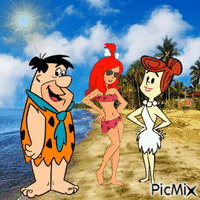 Fred, Wilma and Pebbles animovaný GIF
