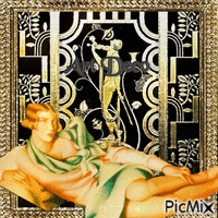 Art Deco in Schwarz und Gold - Darmowy animowany GIF