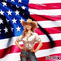 American cowgirl - GIF animé gratuit