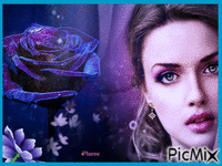 rose bleue animuotas GIF