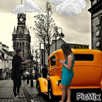 taxi ride - Gratis geanimeerde GIF